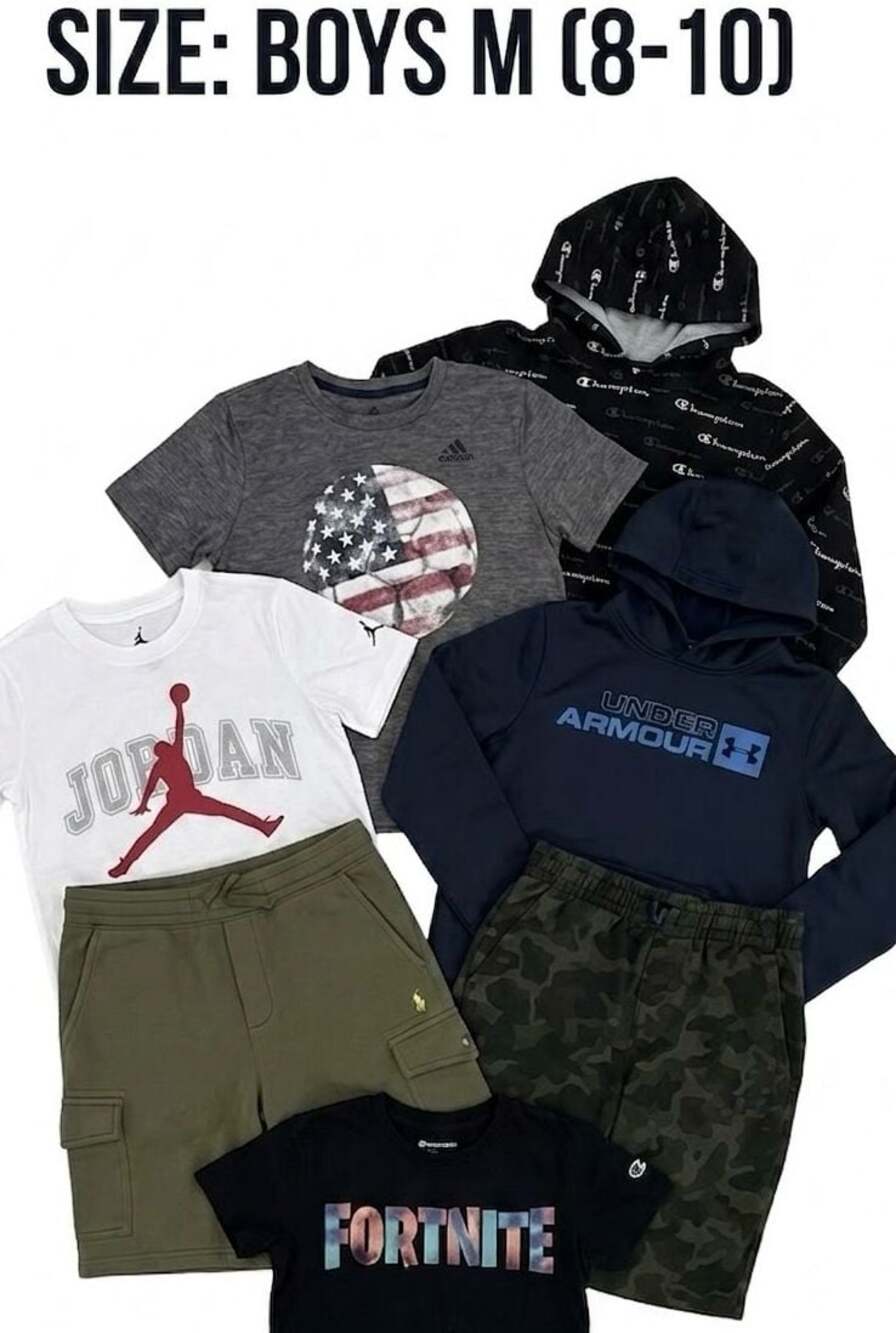 Boys M BTS Mixed Designer Brand Clothing Bundle Jordan Polo Tea 7pc Lot (8-10)